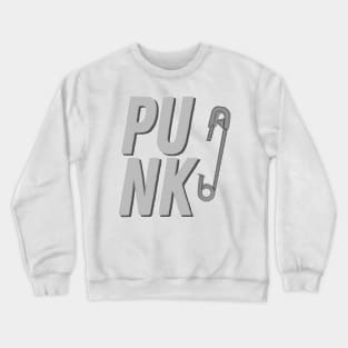 Punk - Safety Pin Typography Design Crewneck Sweatshirt